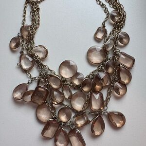 J. Crew Multi-Layered Necklace with Taupe Stones